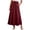 Wine, variant on ShomPort Maxi Skirt for Women Cotton Linen Summer Causal Elastic Waist Drawstring A-Line Long Skirts Vacation