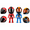 Red+blue, variant on Mini Motorcycle Helmet Heroes Transforming Ornaments with Hidden Racers Inside,Motorcycle Helmet Action Figure with Hidden Racer Inside,360 Articulated Joints,Foldable Design for Storag