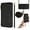 Black, variant on Premium Multifunctional Embossed Wallet Case for iPhone Air, with Crossbody & Wrist Strap, Card / Cash / Zipper Pockets, Magnetic Clasp Kickstand Stylish  PU Leather Cover, Black