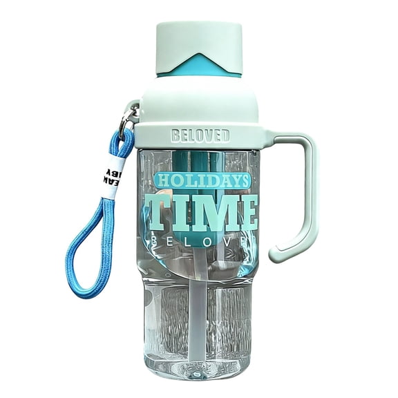 LEHOZIHEQ Sports Water Bottle, Leak Proof Portable Drinking Bottle with Handle and Straw, BPA Free Water Jug for Outdoor Sports Camping Hiking Gym
