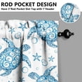 thumbnail image 5 of Kitchen Curtains 24 Inch Short - 3 Panel Set, Hawaiian Sea Turtle Ocean Design, Tropical Underwater Marine Life Print, Rod Pocket Window Curtain, Easy Wash, 5 of 6