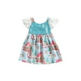 thumbnail image 1 of goowrom Robe pour Enfants, Motifs de Dessins Animés à Paillettes Col en U Manches Courtes une-Pièce, 1 of 8