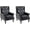 Black, variant on Tabaray Microfiber Accent Chair, Modern Living Room Chairs, Button Tufted Wingback Armchair with Wood Legs, Upholstered Bedroom Chair with Rivet Decoration, Leisure Reading Chair, Coffee
