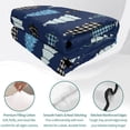 thumbnail image 4 of Quilts Twin XL Size Bedding Set, Navy Blue Christmas Lightweight Quilted Comforter, Black White Xmas Trees Rustic Winter Reversible Bedspread Coverlet with Pillow Covers for All Season, 68" x 98", 4 of 9