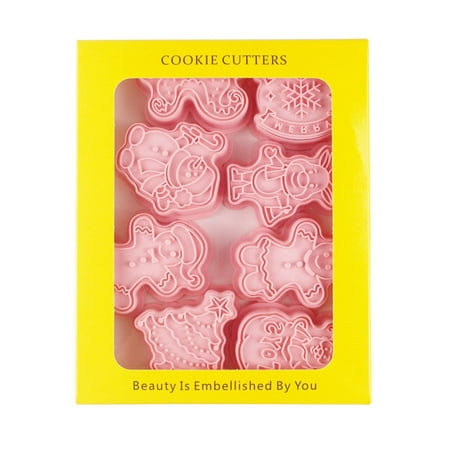 

8Pcs Christmas Cookie Cutters Biscuit Mold DIY Cake Baking Tool Xmas L7M4