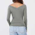 thumbnail image 5 of TKLPEHG Womens Tops Dressy Casual Crew Neck Tight Slim Shirt Solid Color Lightweight Fall Tops Fashion Long Sleeve T Shirt Comfy Blouses Pullover (Gray,M), 5 of 8