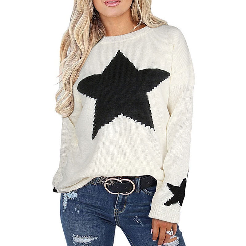 Heart Knitted Sweater Sweatshirt 