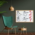thumbnail image 2 of Japanese Wall Art with Frame, Fight of Samurai with Katana on White Background Martial Art Pattern, Printed Fabric Poster for Bathroom Living Room, 35" x 23", Red Black, by Ambesonne, 2 of 2