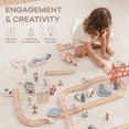 thumbnail image 6 of Comfy Cubs 100-Piece Wooden Train Set for Ages 1+, Toddler Train Set with Wooden Toy Tracks Toy Town, 6 of 9