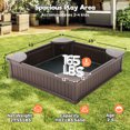 thumbnail image 3 of FUNTOK Kids Outdoor Sandbox with Cover 49×49'' Plastic Sand Box, Large Sandbox w/ Lid & Corner Seats for Backyard Lawn Garden Beach, 3 of 8