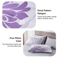 thumbnail image 6 of Davulos Floral Comforter Set Queen Size 7 Piece Purple Bed in a Bag Flowers Comforter Set with Sheets, Botanical Floral Bed Set Reversible Soft Microfiber Purple Bedding Set for All Season, 6 of 8