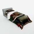 thumbnail image 2 of Ambesonne Leopard Bedding Set 3 Pcs, English Roses Wild Animal, TwinXL, Reseda Green and Pink, 2 of 2