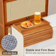 thumbnail image 3 of Kssiaz Couch Arm Tray  Bamboo Sofa Tray Table for Couch  Sofa Armrest Tray Table  -Slip Armrest Organizer  Foldable Couch Cup Holder for Snacks  Phone  Control  Cups  Natural, 3 of 7