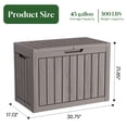 thumbnail image 2 of Joxxoaa 45 Gallon Resin Deck Box, Lockable Patio Outdoor Storage Box for Furniture, Garden Tools and Tools Storage, Waterproof Outside Storage Boxes - Grey, 2 of 6