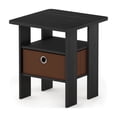 thumbnail image 3 of Furinno TIDUR Night Stand, Open Shelf Design Nightstand with Storage Bin, Bedside Table, End Table, Side Table, for Bedroom, Living Room, Americano, 3 of 4
