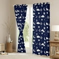 thumbnail image 3 of Homewish Kids Children Stars Print Blackout Curtains Set of 2 (52x84 Each),Starry Sky Window Curtains,Blue White Curtains and Drapes,Luxury Bedroom Decor, 3 of 6
