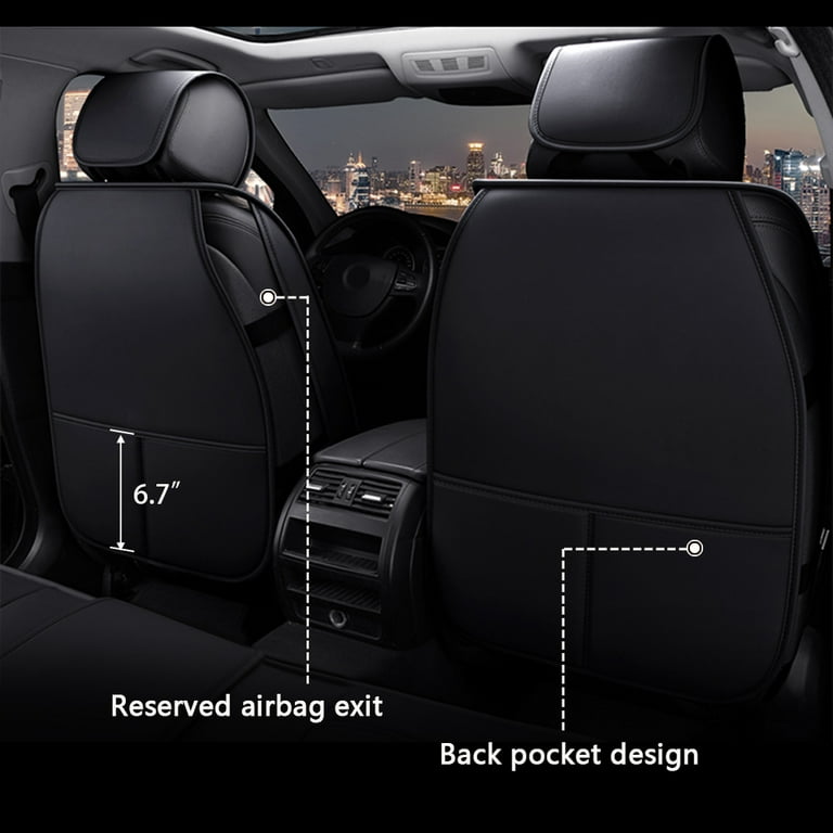 Leather Car Front Seat Cover With Neck Pillow And Lumbar Pillow Universal  Auto Seat Cushion Cover Luxury Car Interior Decoration