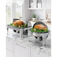 thumbnail image 2 of Réchaud Rond en Acier Inoxydable de Qualité Alimentaire pour Traiteur - Ensemble de Buffet à Plateau Roulé 6 QT pour Mariages et Fêtes, 2 of 9