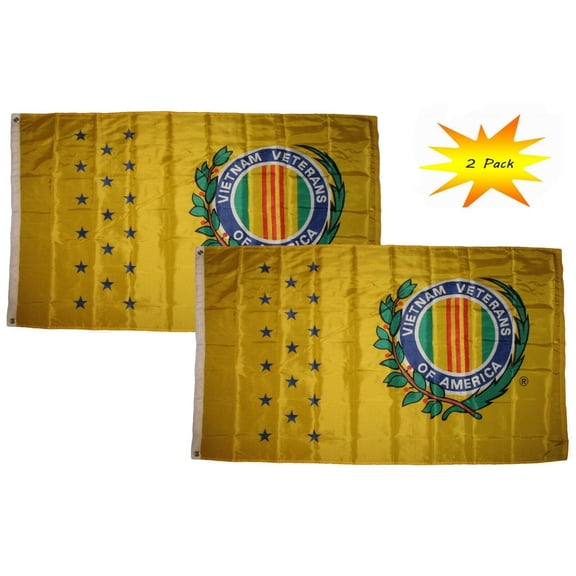 3x5 3’x5’ Wholesale Set (2 Pack) Yellow Vietnam Veteran Vet Flag Banner