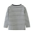 thumbnail image 2 of Toddler Boys Shirts & Tops Cartoon Print Striped Crewneck Long Sleeve Sport Pullover T Shirts Sportwear,Black,2-3 Years, 2 of 6