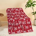 thumbnail image 6 of Christmas Snowflakes Hohoho Throw Blanket Soft Warm Cozy Lightweight Flannel Blanket for Bedding Sofa Travel 50"X60", 6 of 7