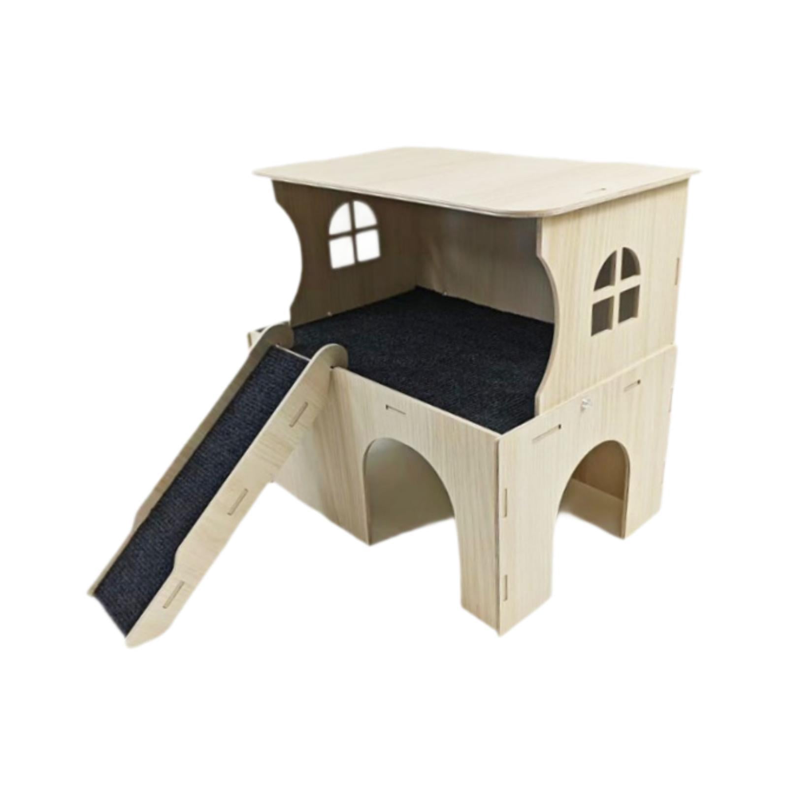 CarpNettore Hamster House Guinea Pig Hideout Easy to Assemble Cage Accessories Habitat Decor