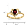 thumbnail image 3 of Solid 14k Yellow Gold Diamond and Garnet January Red Gemstone Engagement Ring Size 7 (.01 cttw.), 3 of 6