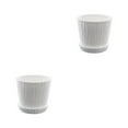 thumbnail image 1 of Matsuzay Macetas decorativas para hierbas, verduras y flores pequeñas, macetas decorativas fáciles de mantener blanco Maceta L+bandeja L 2Conjunto, 1 of 6