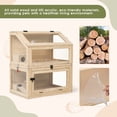 thumbnail image 2 of COZIWOW 2-Tiers Wood Hamster Cage with Hideouts, Ramps, Acrylic Window, Door Access for Small Animals, Natural, 2 of 7