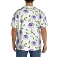 thumbnail image 3 of Pofeuu Purple Chicory Print Mens Casual Short Sleeve Shirts Beach Summer Spread Collar Pocket Tops Men's Casual Short-sleeved Shirt-Small, 3 of 5