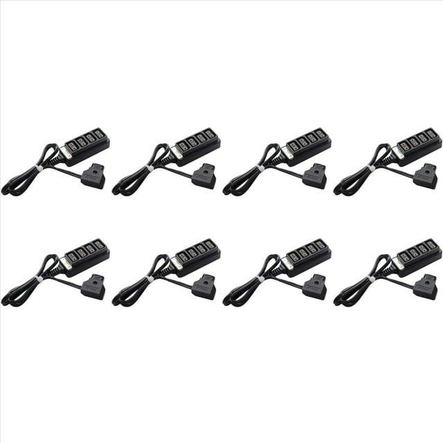 8X Distribuidor de Fuente de Alimentación de Cámara D-Tap Macho una 4 Puertos P-Tap Hembra Divisor de Cuatro Vías DTAP