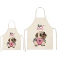 thumbnail image 1 of Awdenio DOG PUG Tablier Sans Manches en Coton Lin Imprimé Cuisine, 1 of 1