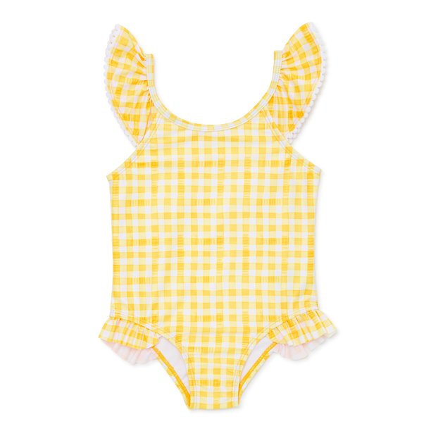 Wonder Nation Toddler Girls Gingham One Piece Swimsuit