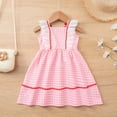 thumbnail image 4 of gdxvjhbj Robes Filles Fête Robe d'Été Fille Encolure Carrée Manches Courtes Taille Croisée Décontractée Ligne A Mini Robe Taille 9-10 (Rose, 9-10 Ans), 4 of 9