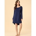 thumbnail image 3 of INSPIRE CHIC Pyjama Femme Col Rond Manches Longues Vêtement de Nuit Doux Robe de Détente Féminine, 3 of 6