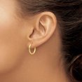 thumbnail image 4 of 14k Solid Gold 2mm Thick Plain Hoop Earrings, 9/16 Inches, 4 of 4