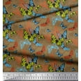 thumbnail image 3 of Soimoi Brown Cotton Duck Fabric Colorful Butterfly Decor Fabric Printed Yard 42 Inch Wide, 3 of 3