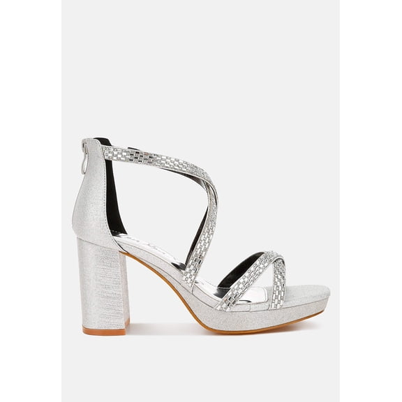 Infatuated Rhinestones Embellished Strappy Sandals