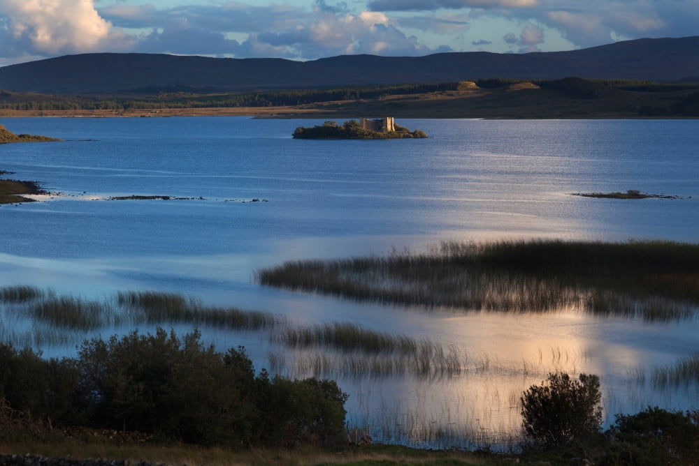 12 th Century Norman Hens Castle (Caislean-na-Circe) home of pirate Queen of Connemara Grace O`Malley Located on Lough Corrib between Maam and Doon Cunty Galway Ireland Canvas Art - Panoramic Images (