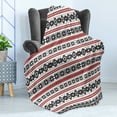 thumbnail image 4 of Nordic Soft Flannel Fleece Blanket, Scandinavian Style Norwegian Ornamental Winter Motif Silhouettes Traditional, Cozy Plush for Indoor and Outdoor Use, 60" x 80", Ruby Black White, by Ambesonne, 4 of 5