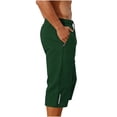 thumbnail image 6 of Men's Hiking Capri Pants 3/4 Joggers Gym/Workout Below Knee Long Shorts Lightweight Quick Dry Elastic Waist with Zipper Pockets and Drawstring Army Green, 6 of 9