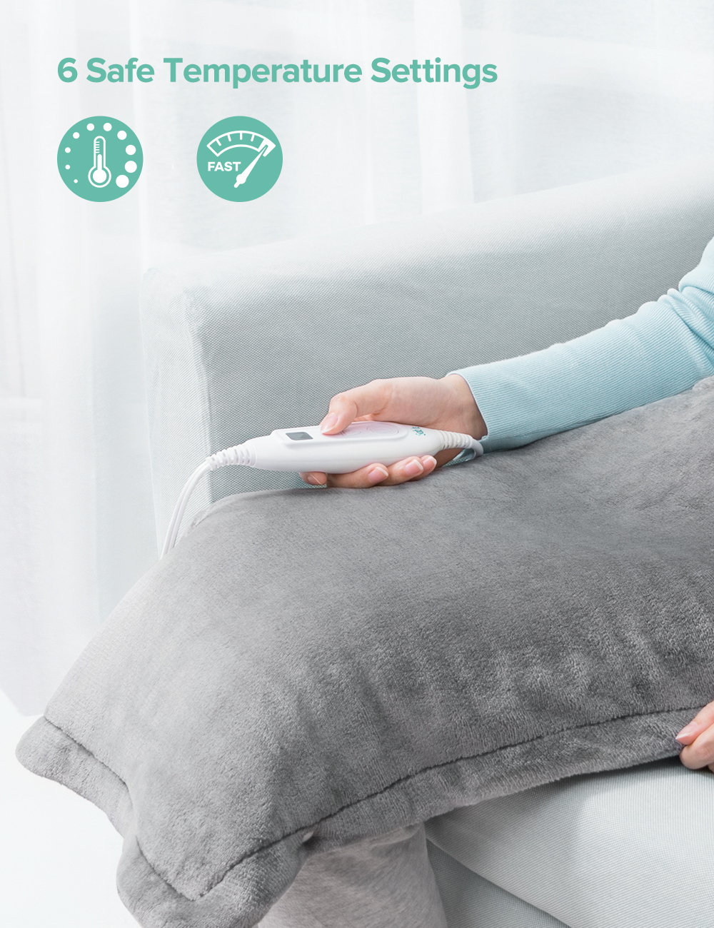 Sable Large Electric Heating Pad for Back & Neck Relief photo 3