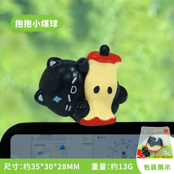 Figura Decorativa de Un Adorable Monitor de Escritorio con Manzanas, Gatos y Carbón | Adorable Accesorio de Resina para Amantes de Los Gatos | Materiales Duraderos | Idea de Regalo Ideal