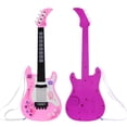 thumbnail image 4 of Guitarra infantil con luces interactivas y múltiples sonidos, ideal para pequeños músicos. Disponible en color rosa, sin pilas incluidas., 4 of 7