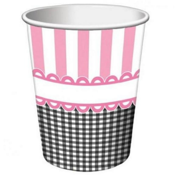 Creative Converting Sweet Baby Feet Pink Hot or Cold Beverage Cups, 8-Count