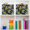 thumbnail image 6 of Yayeee 2 Pack Canvas Storage Basket with Handles for Shelves Fabric Bins Closet Organizer, White Flower Pattern, 6 of 8