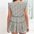thumbnail image 6 of USSUMA Womens Summer Tops Ruffle Tiered Flowy Swing T-Shirts for Women Trendy Boho Floral Print Womens Blouses and Tops Dressy Sleeveless V Neck Tunic Plus Size Shirts for Women, 6 of 8