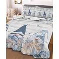 thumbnail image 3 of Quilts King Size, Coastal Eucalyptus Leaf Soft Comforter Bedding Set for Bed, Ocean Blue Gnomes Starfish Wood Grain Lightweight Quilted Bedspread with Pillow Cover(2 Pieces), 96x106 Inch, 3 of 6