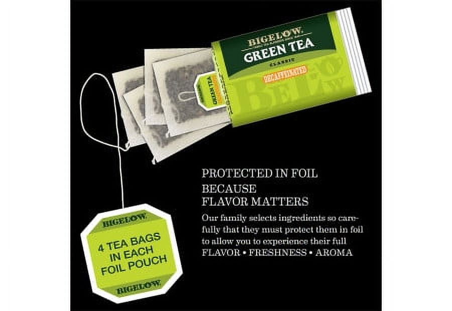 (4 Boxes) Bigelow Green Tea Decafeinated, Tea Bags, 40 Ct