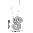 thumbnail image 3 of Precios Bajos Siempre, Collar con letras incrustadas con circonitas, collar de cobre hueco, collar con colgante de diamantes del alfabeto Akmoler, 3 of 9